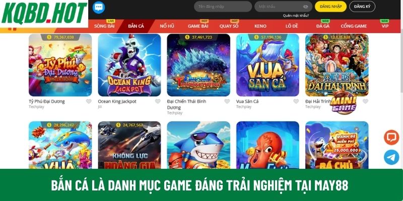 Bắn cá là danh mục game đáng trải nghiệm tại May88