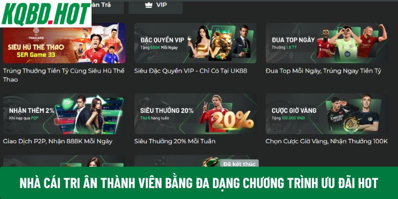 Nhà cái tri ân thành viên bằng đa dạng chương trình ưu đãi hot